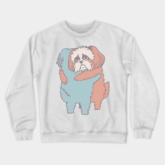 Shih Tzu Hugs Crewneck Sweatshirt by huebucket